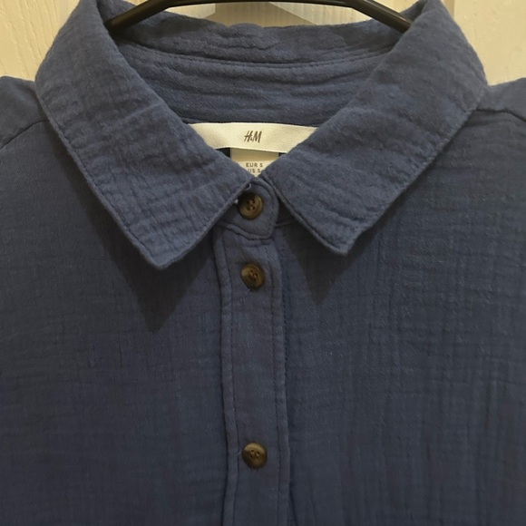 H&M Blue Linen Button Up - Picture 6 of 10